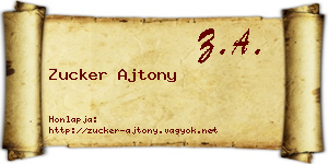 Zucker Ajtony névjegykártya